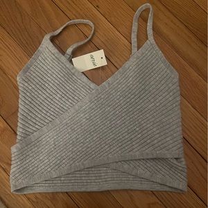 Grey aerie crossed tank top